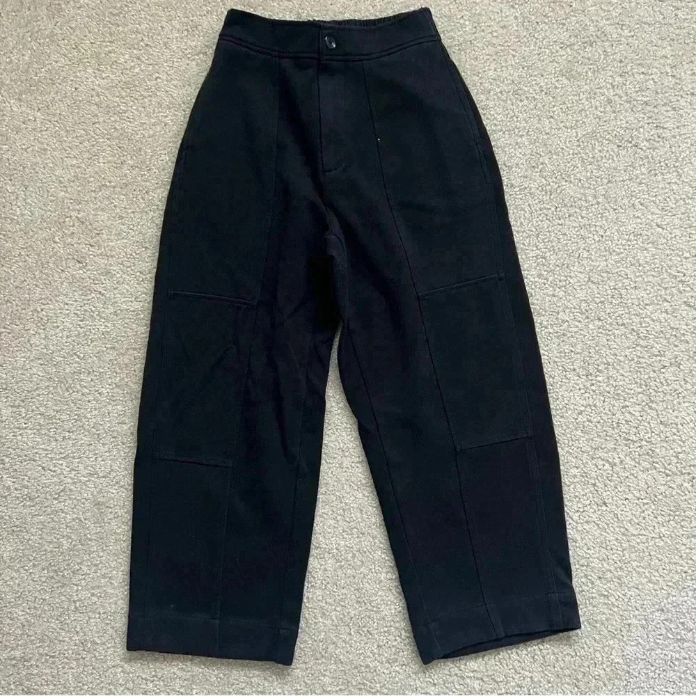 Urban Outfitters Wide Leg Black Cotton Pants Cropped Women Size Small OB1203127.